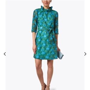 Abbey Glass Claudine Green Floral Organza Dress
